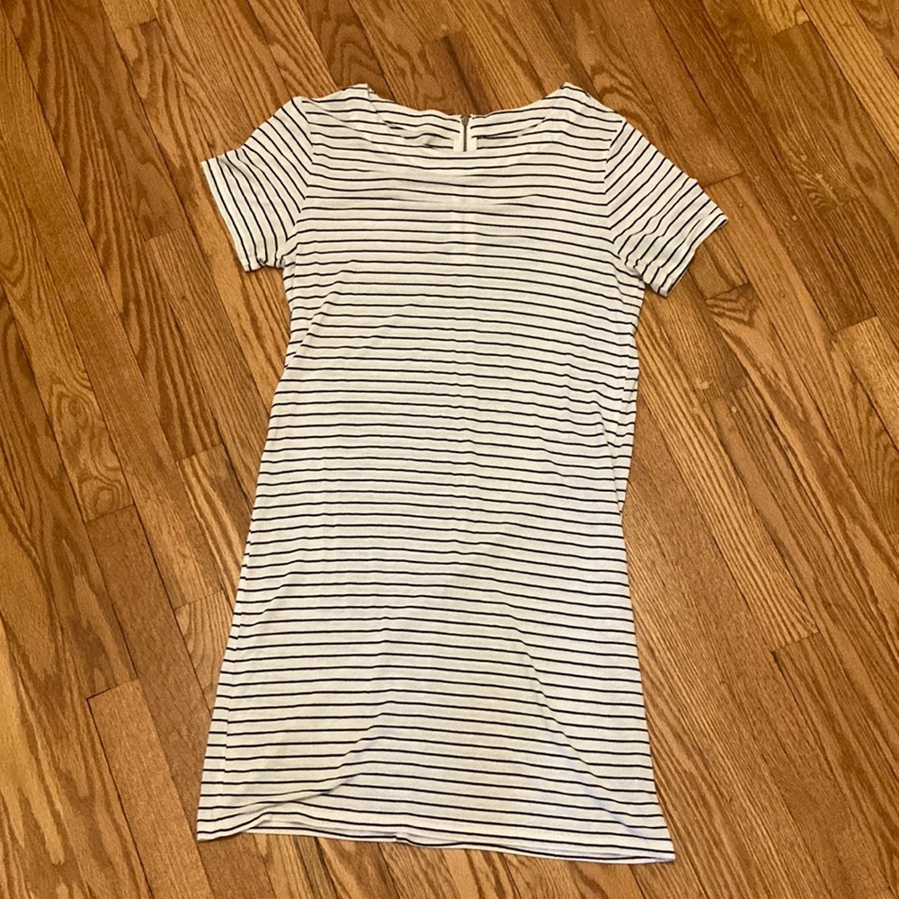 Merona | Black and White Striped T-Shirt Dress | Size XS